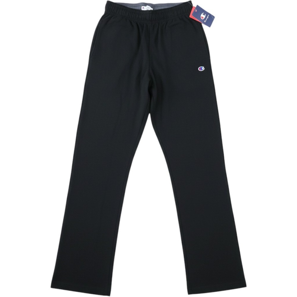 Champion Open Bottom Everyday Jersey Pants Black P7309 Mens Small NWT